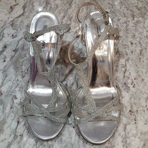 CCO silver strappy heels